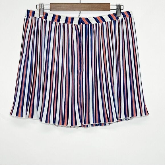Lovers + Friends Charmed Pleated Striped Mini Skirt Large - Picture 5 of 12